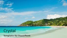  Presentation with tropical beach party - Audience pleasing presentation consisting of tropical beach with turquoise water backdrop and a  colored foreground