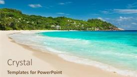  Presentation with turquoise beach - Cool new PPT layouts with tropical-beach-with-turquoise-water backdrop and a lemonade colored foreground