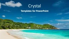  Presentation with turquoise beach - PPT theme featuring tropical-beach-with-turquoise-water background and a ocean colored foreground
