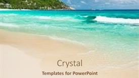  Presentation with turquoise beach - Beautiful PPT theme featuring tropical-beach-with-turquoise-water backdrop and a lemonade colored foreground
