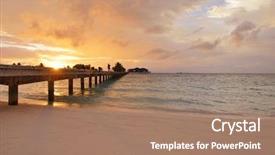  Presentation with summer at the beach - Slide set with tropical beach with white sand background and a coral colored foreground