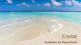  Presentation with white sand - Colorful slide set enhanced with tropical beach with white sand backdrop and a lemonade colored foreground