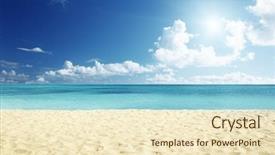  Presentation with tropical - Colorful PPT layouts enhanced with tropical beach backdrop and a cream colored foreground