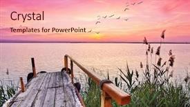  Presentation with pink curveds - Beautiful slides featuring tropical bird - lake is stained pink backdrop and a lemonade colored foreground