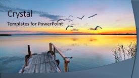  Presentation with tropical - Beautiful PPT layouts featuring tropical bird - pier into the clouds backdrop and a light blue colored foreground