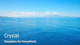  Presentation with sea sun - Beautiful slide deck featuring tropical blue sea and blue backdrop and a teal colored foreground