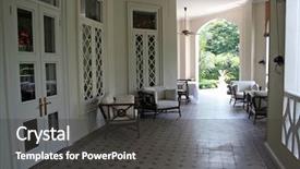  Presentation with colonial - Slide deck with tropical british colonial architecture background and a dark gray colored foreground