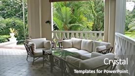  Presentation with colonial - Colorful PPT theme enhanced with tropical british colonial architecture backdrop and a dark gray colored foreground