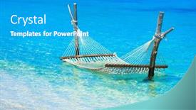  Presentation with maldive - Presentation enhanced with tropical-chilling-out-hammock background and a teal colored foreground