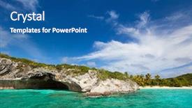  Presentation with bahamas - Slide deck having tropical coast at exuma bahamas background and a ocean colored foreground