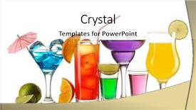  Presentation with tropical - PPT layouts enhanced with tropical cocktails isolated on white background and a  colored foreground