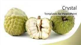  Presentation with tropical fruit - Slide set featuring tropical custard apple fruit background and a white colored foreground