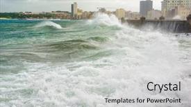  Presentation with hurricane - Colorful presentation enhanced with tropical cyclone - hurricane in havana with huge backdrop and a light gray colored foreground