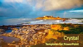  Presentation with sea - Amazing presentation theme having tropical cyclone - impressive view exciting sea dramatic backdrop and a tawny brown colored foreground