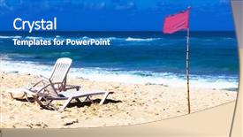  Presentation with tropical storm - Cool new slides with tropical cyclone - red flag on the beach backdrop and a teal colored foreground