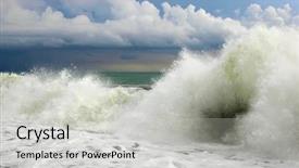  Presentation with tropical storm - Slide set enhanced with tropical cyclone - storm on the sea background and a  colored foreground
