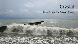  Presentation with tropical storm - Slides featuring tropical cyclone - storm on the sea background and a  colored foreground