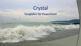  Presentation with tropical storm - Presentation theme featuring tropical cyclone - storm on the sea background and a  colored foreground