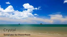  Presentation with dream - Slides with tropical-dream-beach-in-khao background and a coral colored foreground