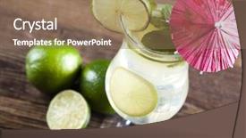 Presentation with tropical - Slides with tropical drink background and a  colored foreground