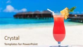  Presentation with blur beam column slab - Amazing presentation design having tropical drinks - cocktail with blur beach backdrop and a sky blue colored foreground