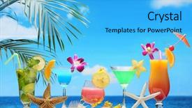  Presentation with cocktail - PPT layouts featuring woman shaping other woman s nails at beauty saloon background and a soft green colored foreground