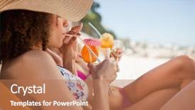  Presentation with fruit cocktail - Audience pleasing PPT layouts consisting of tropical drinks - side view of an attractive backdrop and a coral colored foreground