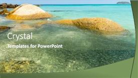  Presentation with fishes - PPT theme with tropical fishes at kata noi famous beach at phuket thailand background and a seafoam green colored foreground