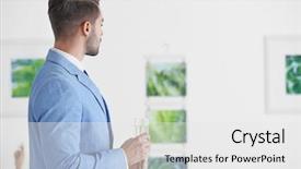  Presentation with art gallery - Cool new presentation theme with tropical foliage in art gallery backdrop and a white colored foreground