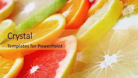  Presentation with citrus - PPT layouts with tropical food - sliced citrus fruits background closeup background and a yellow colored foreground