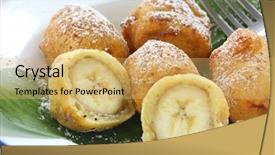  Presentation with food banana - Beautiful presentation theme featuring tropical food malaysia - fried banana fritters pisang goreng backdrop and a yellow colored foreground