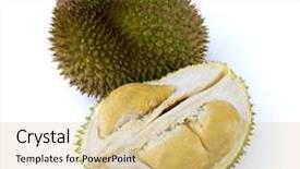  Presentation with king - PPT layouts featuring tropical food malaysia - king of fruits durian background and a lemonade colored foreground