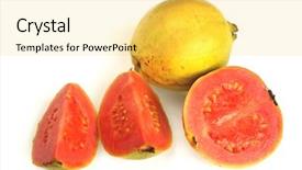  Presentation with tropical fruit - Audience pleasing presentation consisting of tropical fruit - guava backdrop and a yellow colored foreground