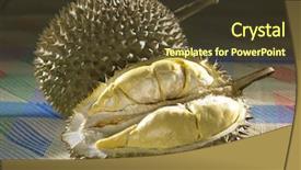  Presentation with tropical fruit - Amazing presentation design having tropical fruit- durian backdrop and a tawny brown colored foreground