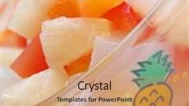  Presentation with fruit cocktail - Amazing slide set having nata de cocos food - tropical fruit cocktail backdrop and a coral colored foreground