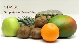  Presentation with tropical fruit - Beautiful presentation theme featuring food rich potassium top - tropical fruit backdrop and a lemonade colored foreground