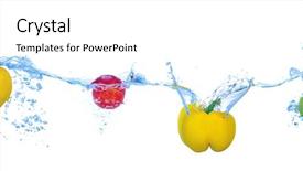  Presentation with splash fruits - PPT layouts with tropical fruits and vegetables falling background and a white colored foreground