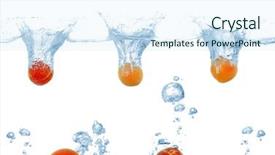  Presentation with splash fruits - Presentation theme enhanced with tropical fruits falling into water background and a  colored foreground