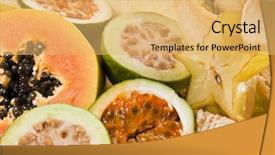  Presentation with guava fruits - Presentation having tropical fruits mix background and a yellow colored foreground