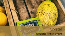  Presentation with fruit - Beautiful slides featuring tropical-fruits-polynesian-organic-ulu backdrop and a gold colored foreground