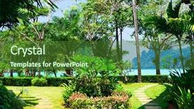  Presentation with paradise - Presentation theme enhanced with tropical garden - green view exotic paradise background and a  colored foreground