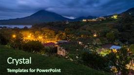  Presentation with costa rica - Presentation theme consisting of tropical gardens near the volcano background and a  colored foreground