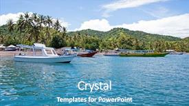  Presentation with indonesia government - Beautiful theme featuring tropical gili trawangan in indonesia backdrop and a teal colored foreground