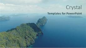  Presentation with cinematic - Theme having tropical-highland-island-aerial-view background and a lemonade colored foreground