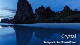 Presentation with krabi - Amazing slide set having tropical holidays sunset beach pranang beach railay krabi province thailand backdrop and a navy blue colored foreground
