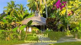  Presentation with pathway - Cool new PPT layouts with cottage garden beautiful flowers - bungalow and pathway - vacation backdrop and a tawny brown colored foreground