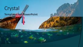  Presentation with anchors - Colorful slides enhanced with tropical island and calm sea backdrop and a light blue colored foreground