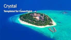  Presentation with maldives - Slides enhanced with tropical island at maldives - aerial background and a cobalt blue colored foreground