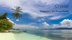  Presentation with white sand - Theme having tropical-island-beach-with-white background and a light blue colored foreground