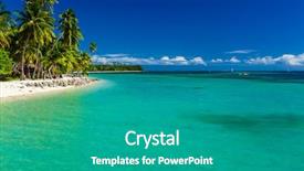  Presentation with island - Presentation theme with tropical island in fiji background and a teal colored foreground